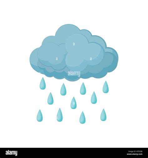 Cloud con gotas de lluvia, el icono de estilo de dibujos animados ...