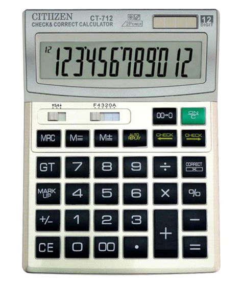Cltiizen Electronic Calculator   CT  712   12 Digit Check ...