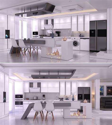 Cocina Blanca 3D Gratis para 3ds Max y V Ray   x3dRoad