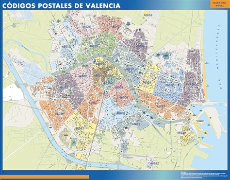 Códigos Postales Valencia | Tienda Mapas Posters Pared