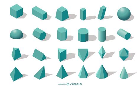 Coleção De Formas Geométricas 3D   Baixar Vector