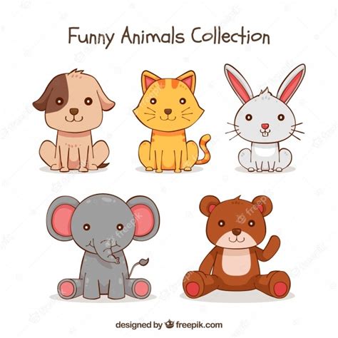 Colección bonita de animales dibujados a mano | Descargar Vectores gratis