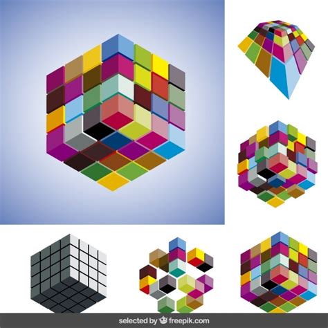 Colección de cubos 3d | Descargar Vectores gratis