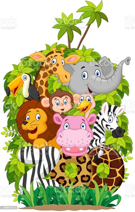 Colección De Dibujos Animados De Animales De Zoológico Illustracion ...