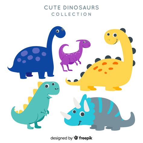 Colección de dinosaurios dibujados a mano | Vector Gratis