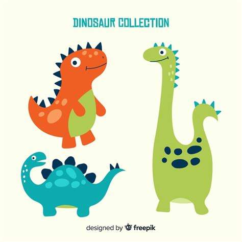Colección de dinosaurios dibujados a mano | Vector Gratis