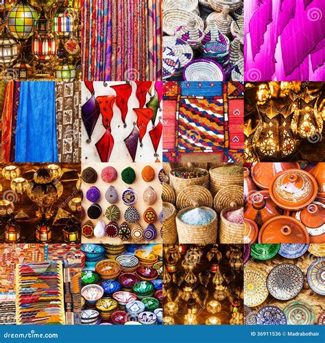 Collage De Artes Marroquíes Tradicionales Foto de archivo   Imagen de ...