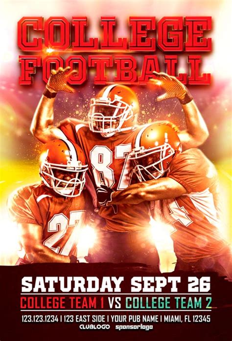 College Football Flyer Template Vol. 1 for Photoshop ...