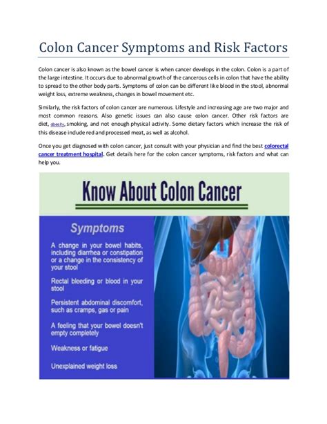 Colon Cancer Symptoms and Risk Factors