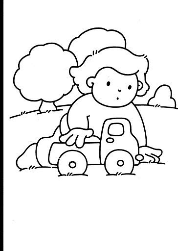 COLOREA TUS DIBUJOS: Niño jugando con carrito