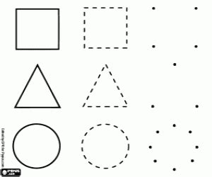 Colorear Aprender a dibujar las tres formas geométricas ...