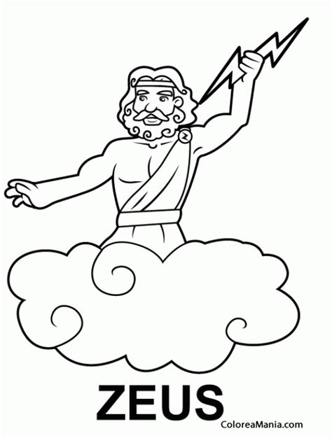 Colorear Zeus, hijo de Cronos y Rea 5  Mitología Griega , dibujo para ...