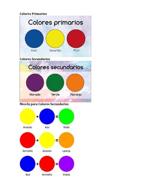 Colores Primarios y Secundarios