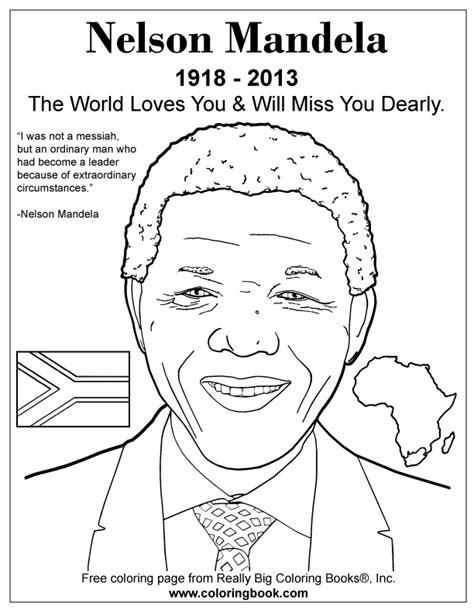 Coloring Books | Nelson Mandela Free Online Coloring Page