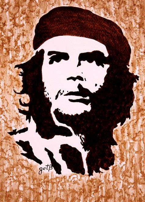 Comandante Che Guevara original coffee painting T Shirt ...