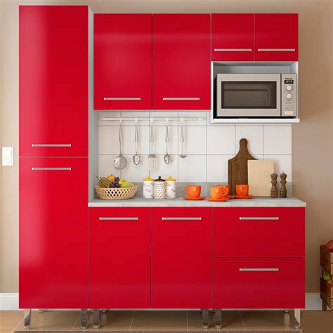 COMBO Muebles de cocina modulares 1.85 metros Rojo ...
