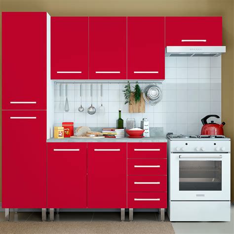 COMBO Muebles de cocina modulares 2.25 metros Rojo   Promart