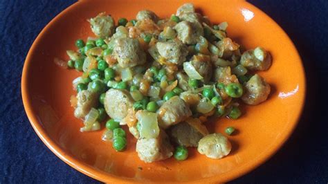 Comida para una: Soja texturizada y guisantes al curry