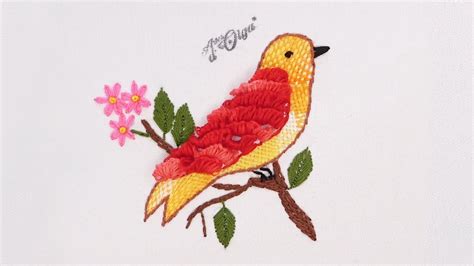 Cómo Bordar un Pájaro en Alto Relieve | How to Embroider a Bird   YouTube
