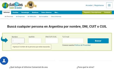 Cómo buscar el DNI por nombre en Argentina