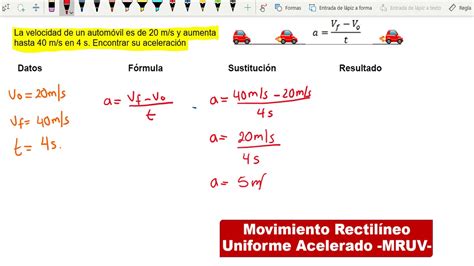 como calcular la aceleración en movimiento rectilíneo ...