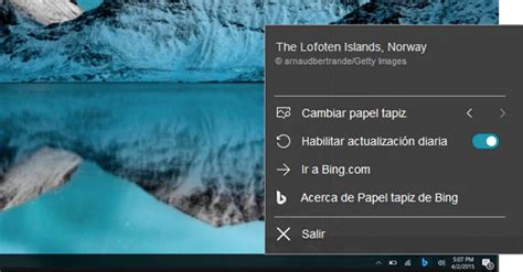 Cómo cambiar el fondo de pantalla con Bing Wallpaper