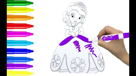 Como Colorear a la Princesa Sofia   Aprende Los Colores ...