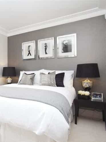 Cómo combinar colores gris y blanco para decorar dormitorios