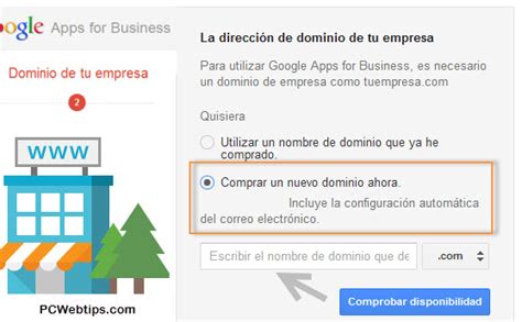 Como Comprar un Dominio con Google Apps | PCWebtips