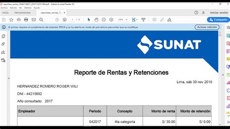 ¿Como consultar reporte de rentas y Retenciones SUNAT 2019?   YouTube