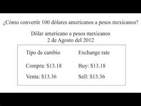 ¿Cómo convertir de dólares americanos a pesos mexicanos ...