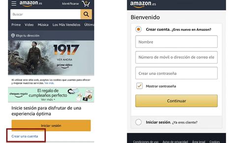Cómo crear una cuenta de Amazon desde el ordenador y móvil