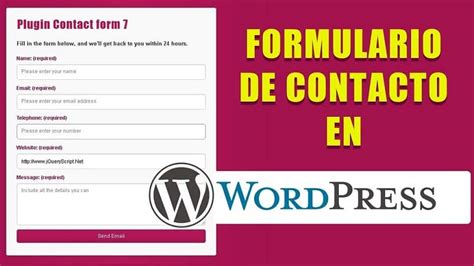 Como criar um formulário de contato WordPress gratuito   Tutorial ...