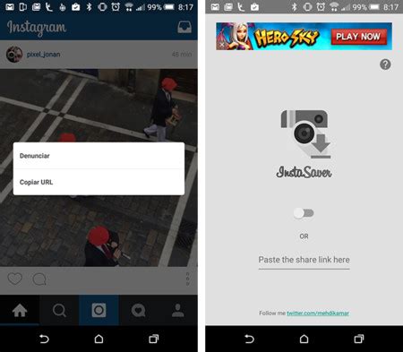 Cómo descargar imágenes y vídeos de Instagram en Android