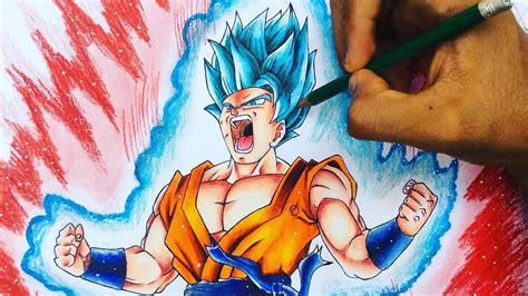 Como dibujar a Goku Super SSJ Blue kaioken x20 | How to ...