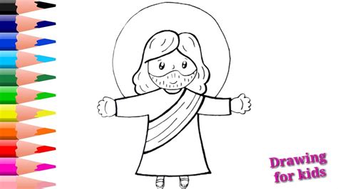Como dibujar a Jesús Cristo fácil para niños/How to draw Jesus Christ ...