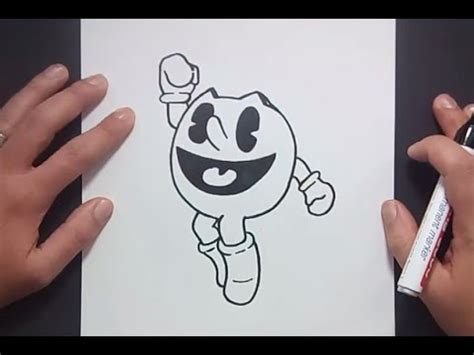 Como dibujar a Pacman paso a paso   Videojuegos Pacman ...