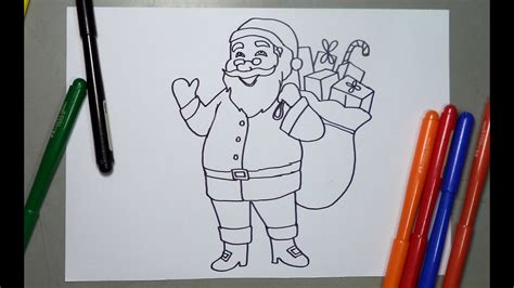 Cómo dibujar a Papa Noel, Santa Claus fácil paso a paso ...