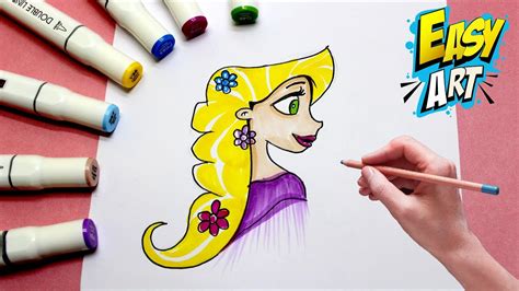 Como Dibujar a Rapunzel   Enredados   How to draw Rapunzel ...