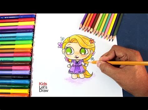 Cómo dibujar a RAPUNZEL Kawaii | How to draw Princess ...