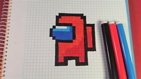 Como dibujar AMONG US personaje | Pixel Art   YouTube ...