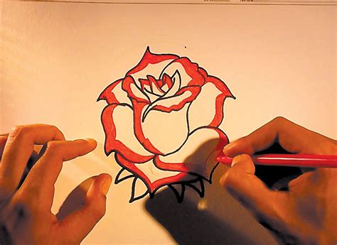 Como dibujar dibujos de flores faciles de hacer   Rosas rojas ...