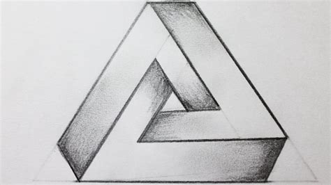 Como dibujar el triangulo imposible | Triangulo imposible ...