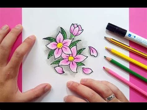 Como dibujar flores paso a paso 6 | How to draw flowers 6 ...