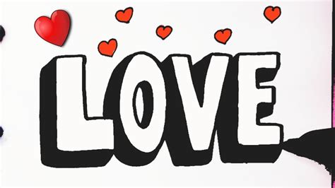 Cómo dibujar la palabra LOVE amor lindo Dibujos Kawaii Dibujos para ...