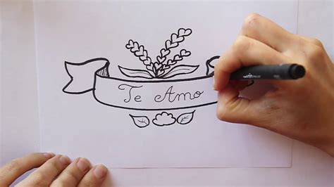 Cómo dibujar Letrero con TE AMO  2  Dibuja Conmigo Dibujos ...