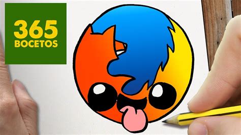 COMO DIBUJAR LOGO FIREFOX KAWAII PASO A PASO   Dibujos ...