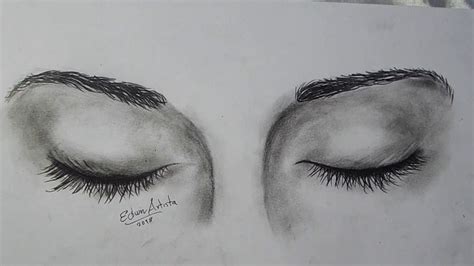 Como Dibujar Ojos Cerrados | Edwin Artista   YouTube
