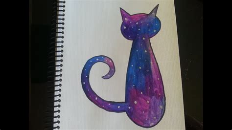 Como dibujar/pintar galaxia en un gato   Dibujando   YouTube