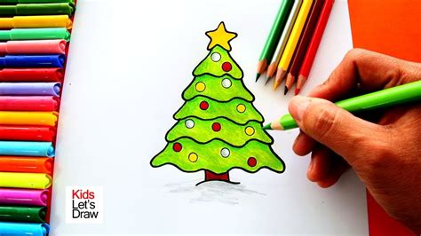 Cómo dibujar un Árbol de Navidad de manera fácil | How to ...